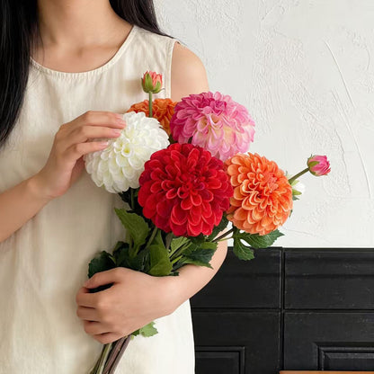 Decorative Faux Dahlia Flower Stem for Home Decor