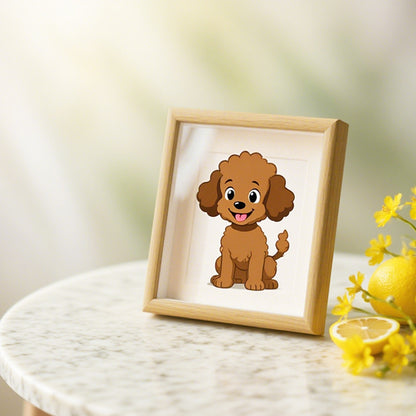 Whimsical Poodle Illustration Picture Frame