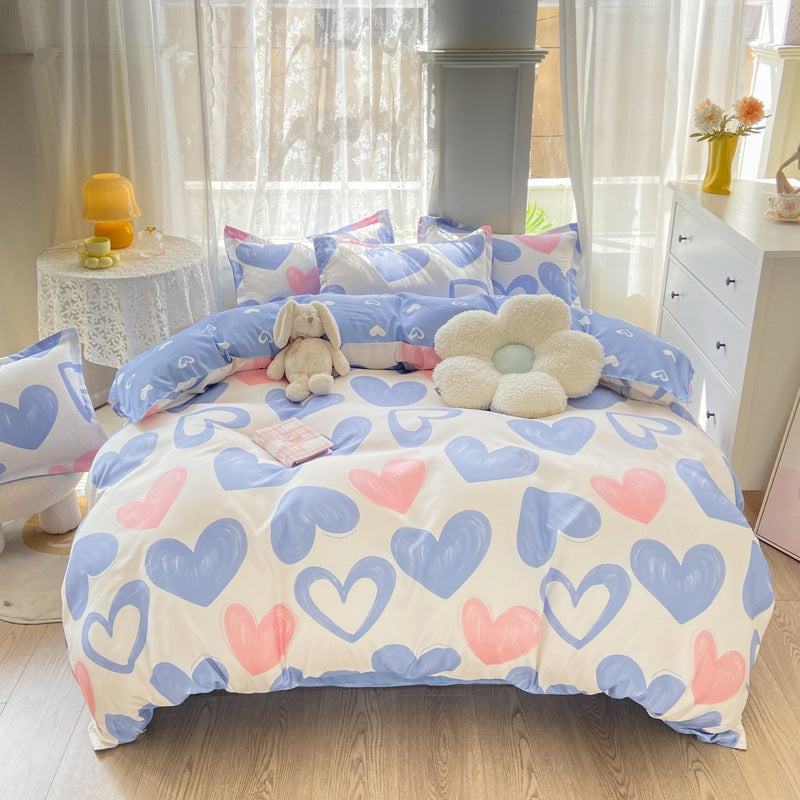 Playful Floral Cartoon Duvet Cover Set Homeandso