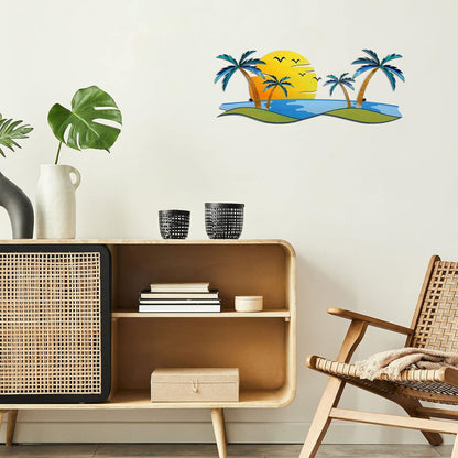 Tropical Sunset Metal Wall Art Homeandso
