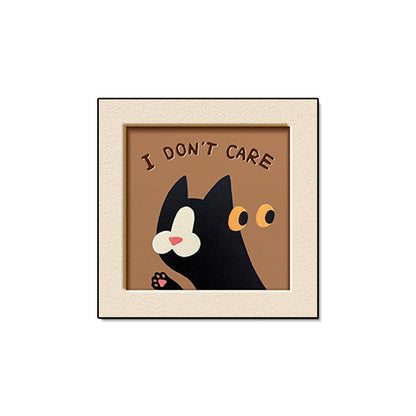 Whimsical Cat-Themed Framed Art Print Homeandso