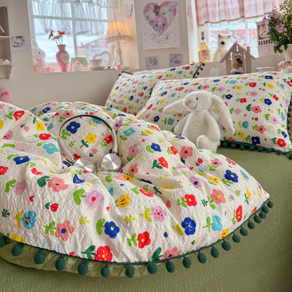 Heart Patterned Decorative Pillow and Duvet Cover Set Homeandso