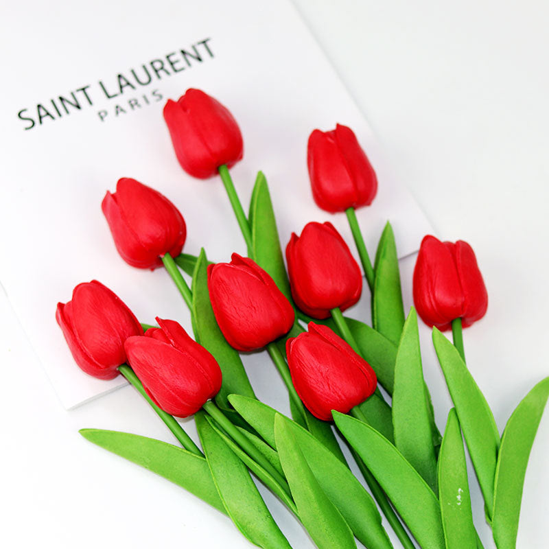 Realistic Faux Tulip Bouquet Arrangement