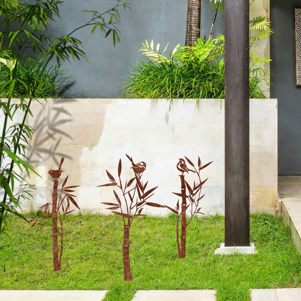 Decorative Bamboo-Themed Garden Stake Homeandso