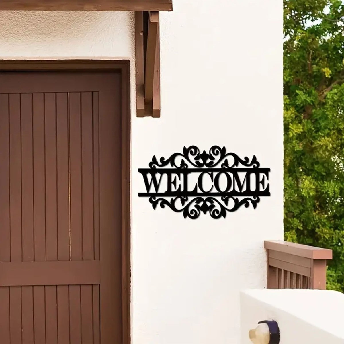 Ornate Welcome Wall Sign Homeandso