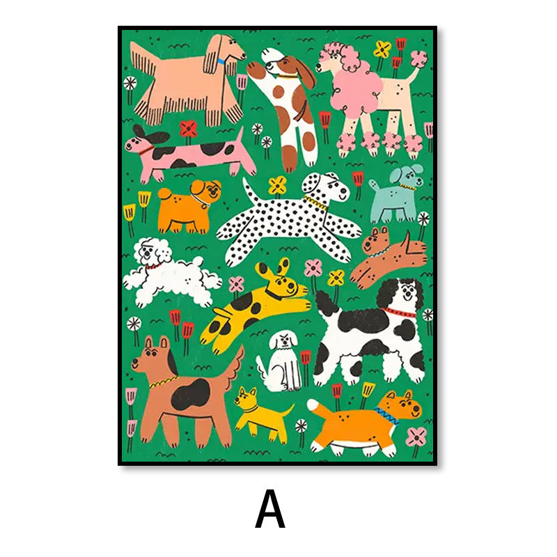 Whimsical Dog-Themed Wall Art Homeandso