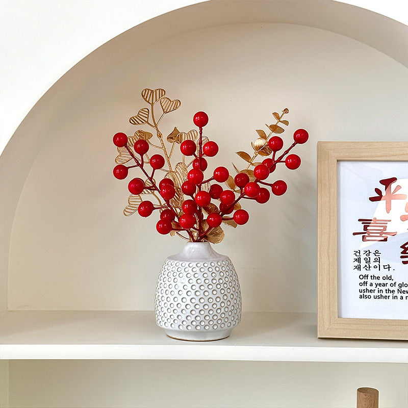 Decorative Faux Berry Stem for Home Floral Decor