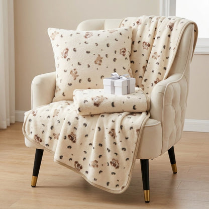 Luxueus Dierenprint Pluche Deken Set