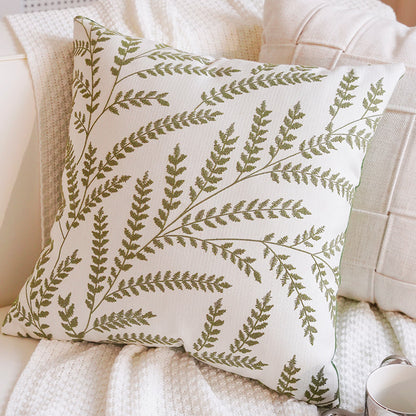 Botanical Leaf Pattern Throw Pillow