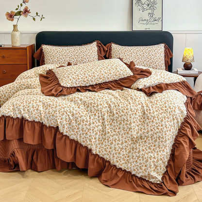 Floral Ruffled Bedding Set