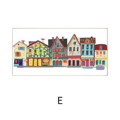 Framed Illustrative Cityscape Wall Art Homeandso