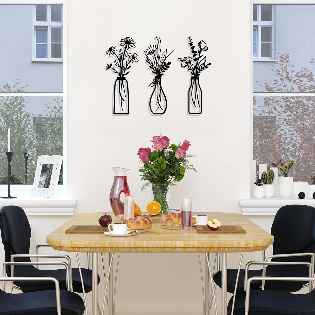 Decorative Floral Metal Wall Vase Homeandso