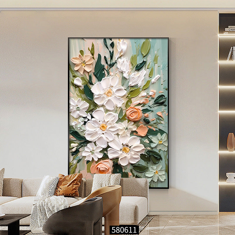 Floral Embellished Canvas Artwork Homeandso