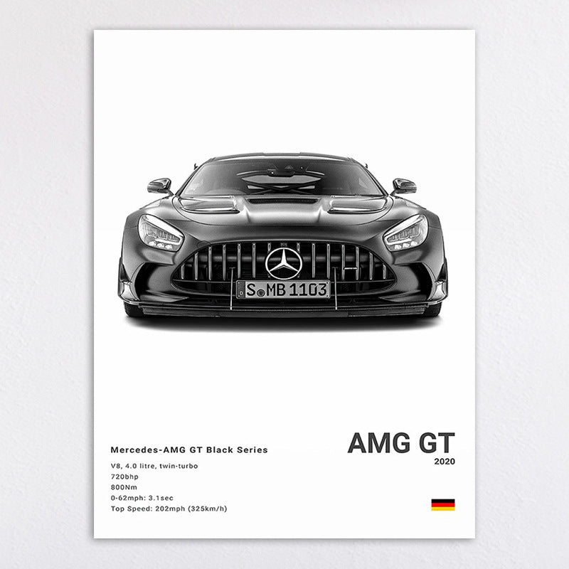 Vintage-Inspired Ford Mustang GT500 Art Print Homeandso