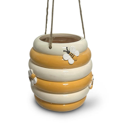 Decorative Hanging Bee-Inspired Flower Pot Homeandso