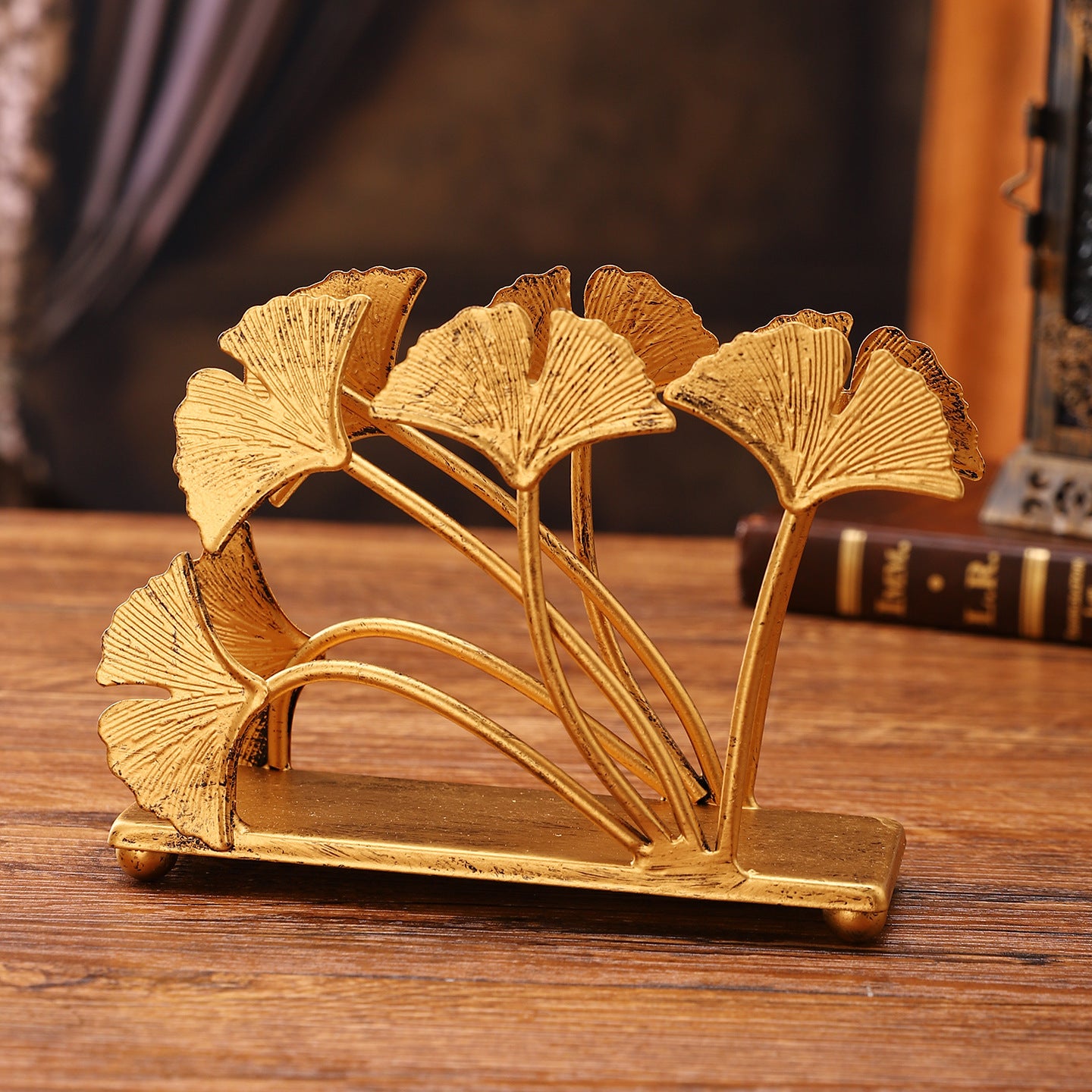 Decorative Ginkgo Leaf Desk Organizer Homeandso
