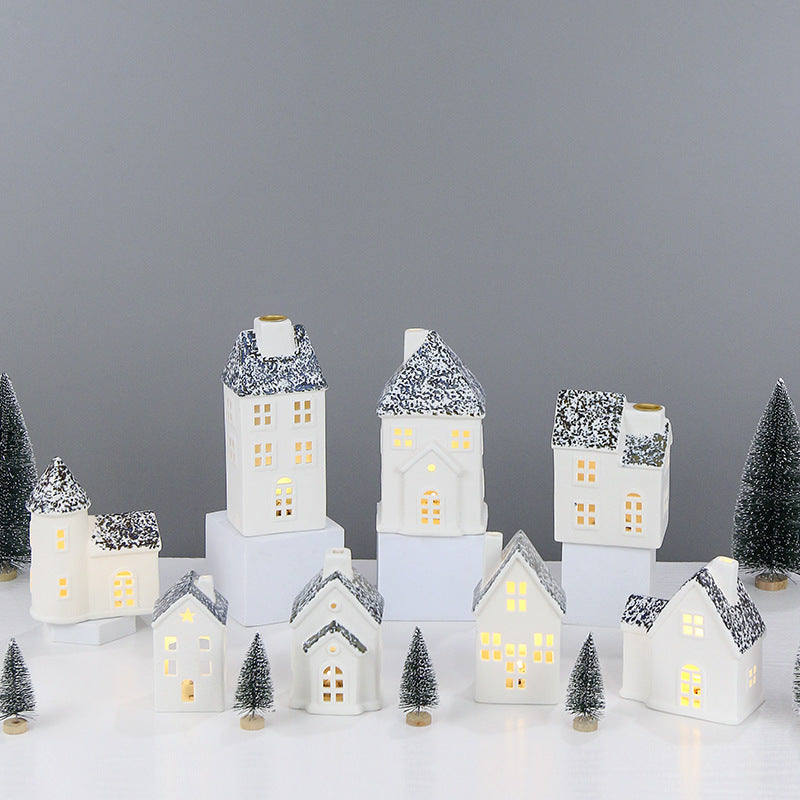 Ceramic Cottage Candle Holder Homeandso