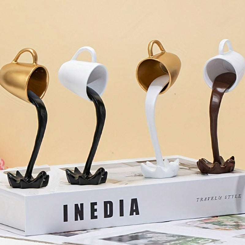 Cup Overflowing Creative Figurine Homeandso