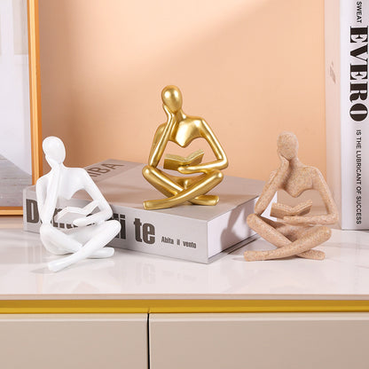 Contemporary Reading Figurine Homeandso