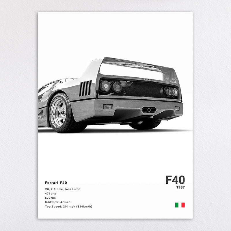 Vintage-Inspired Ford Mustang GT500 Art Print Homeandso