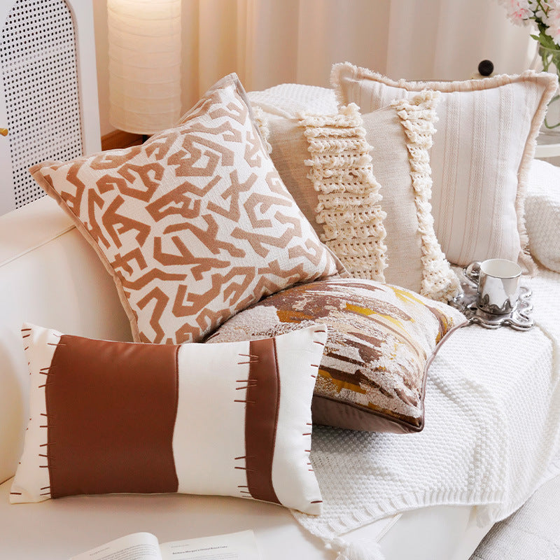 Artistic Landscape Patterned Throw Pillow