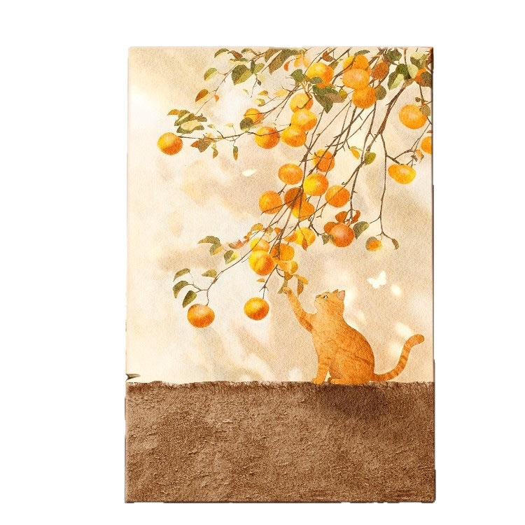 Whimsical Cat and Fruit Canvas Art Homeandso