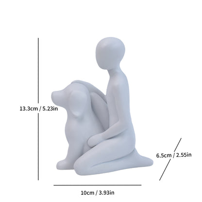 Abstract Couple and Dog Figurine Homeandso