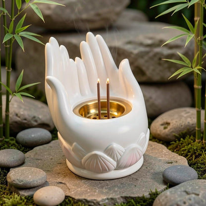 Decorative Hand-Shaped Incense Holder Homeandso