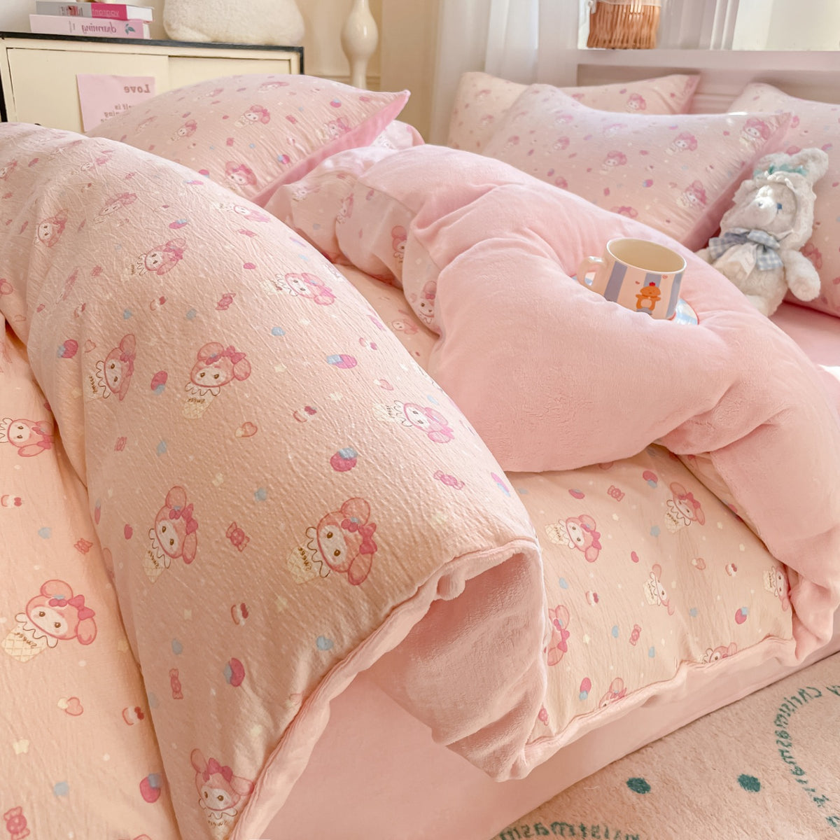 Playful Cartoon Print Duvet Cover Set Homeandso