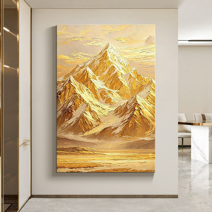 Textured Golden Mountain Landscape Canvas Art Homeandso