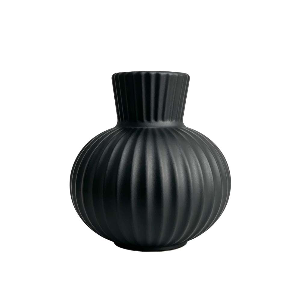 Elegant Ribbed Ceramic Vase