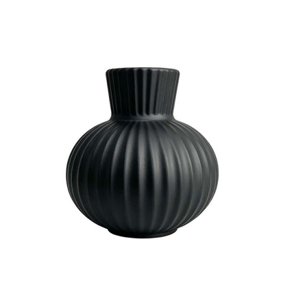 Elegant Ribbed Ceramic Vase