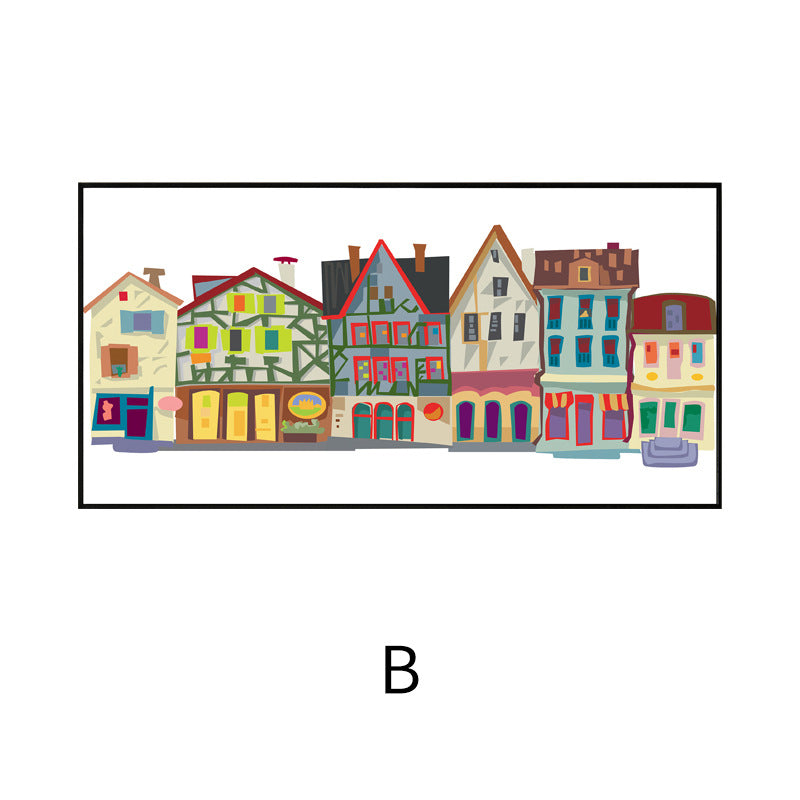 Framed Illustrative Cityscape Wall Art Homeandso