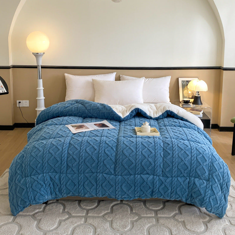 Reversible Plush Bed Blanket Homeandso