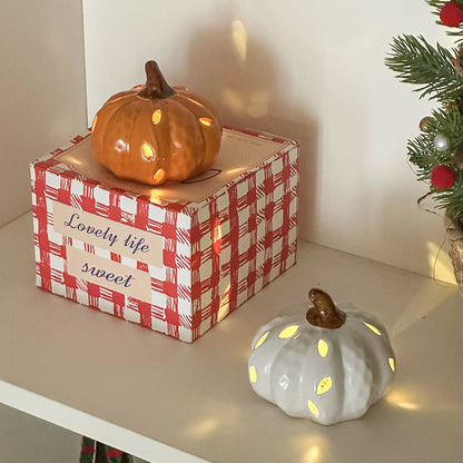 Decorative Ceramic Pumpkin Lantern Set
