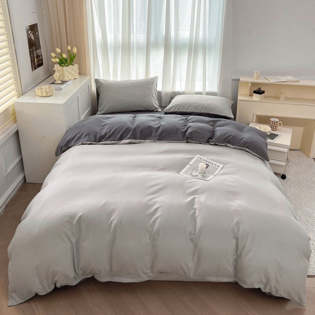 Lightweight Breathable Cotton Duvet Cover Set Homeandso