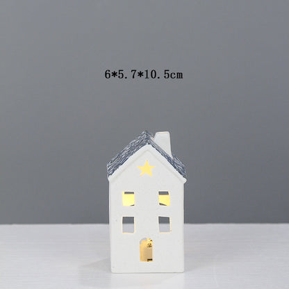 Ceramic Cottage Candle Holder Homeandso