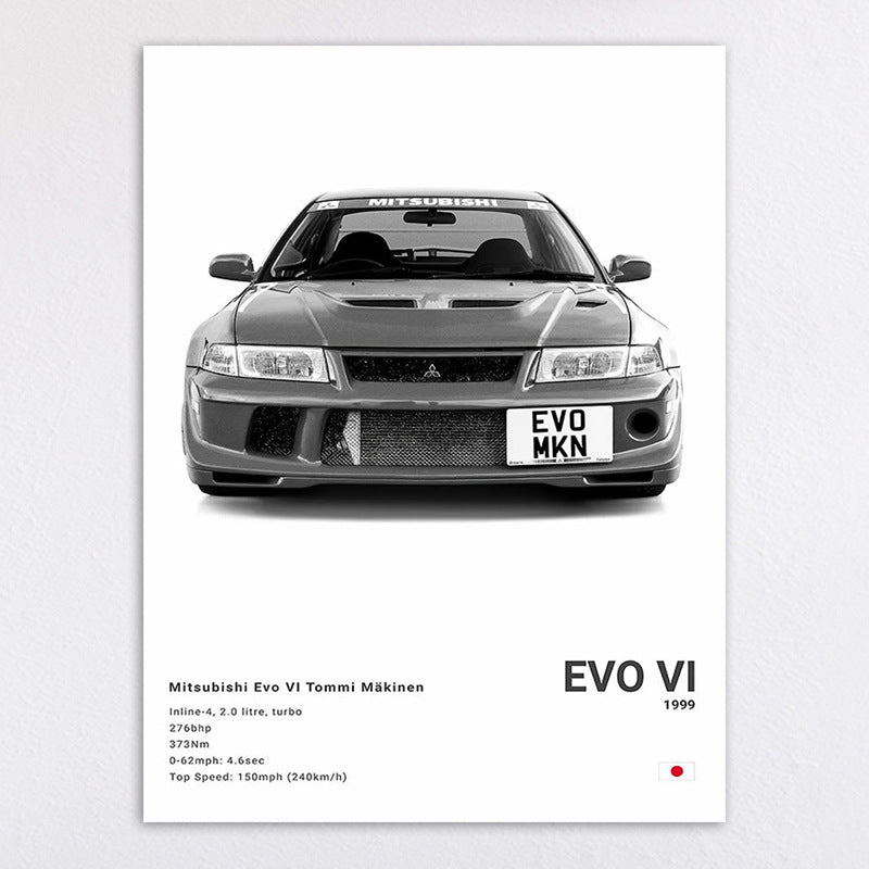 Vintage-Inspired Ford Mustang GT500 Art Print Homeandso