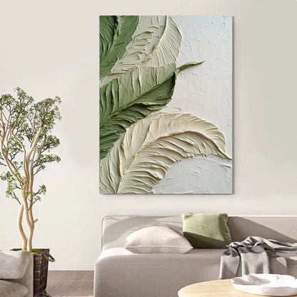 Textured Leaf Relief Canvas Wall Art Homeandso