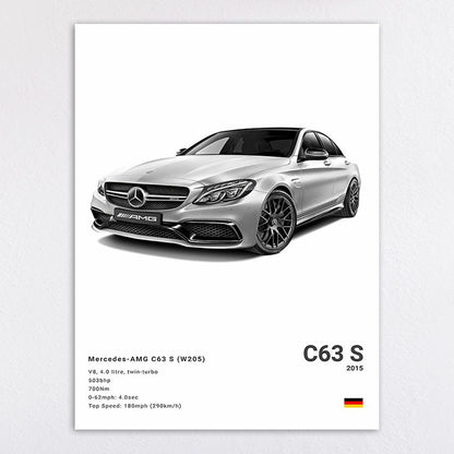 Vintage-Inspired Ford Mustang GT500 Art Print Homeandso