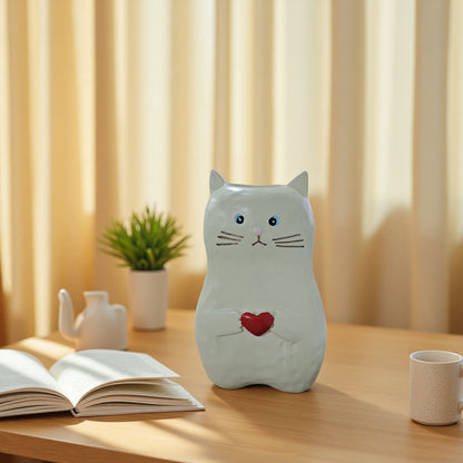 Cute Wooden Cat Figurine Homeandso