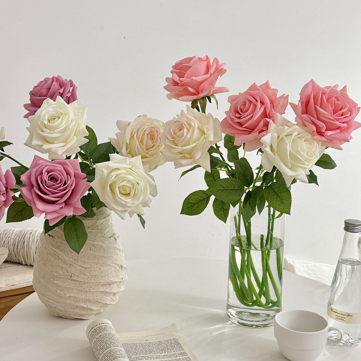 Realistic Silk Rose Stem for Home Decor
