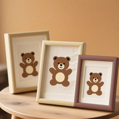 Playful Bear Illustration Picture Frame