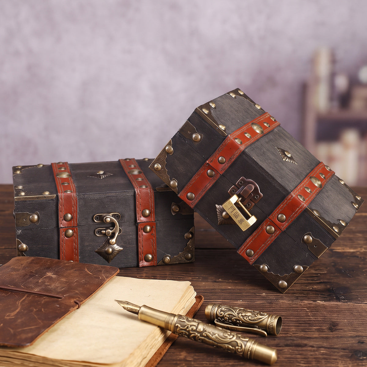 Vintage-Inspired Wooden Keepsake Box Homeandso