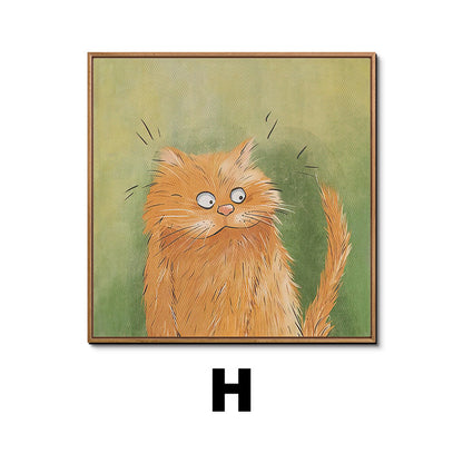 Whimsical Cat Illustration Framed Artwork Homeandso
