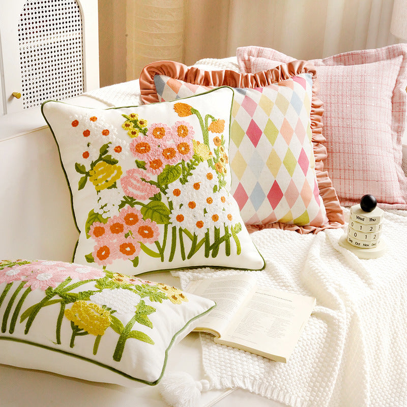 Decorative Plush Ruffled Throw Pillow