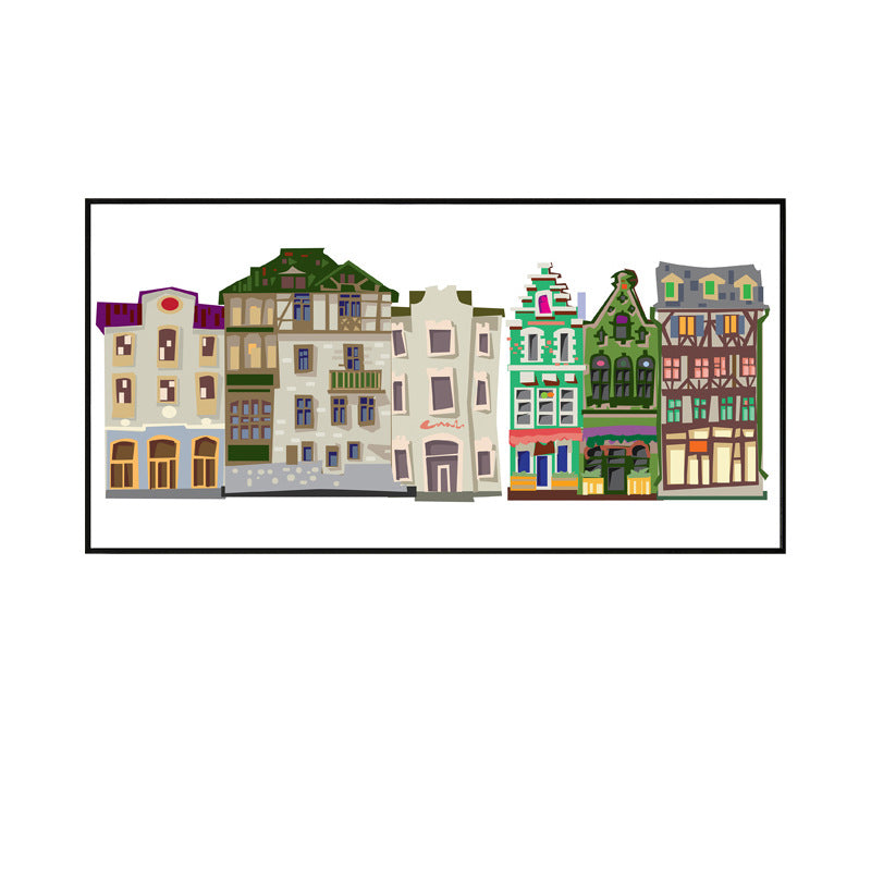 Framed Illustrative Cityscape Wall Art Homeandso