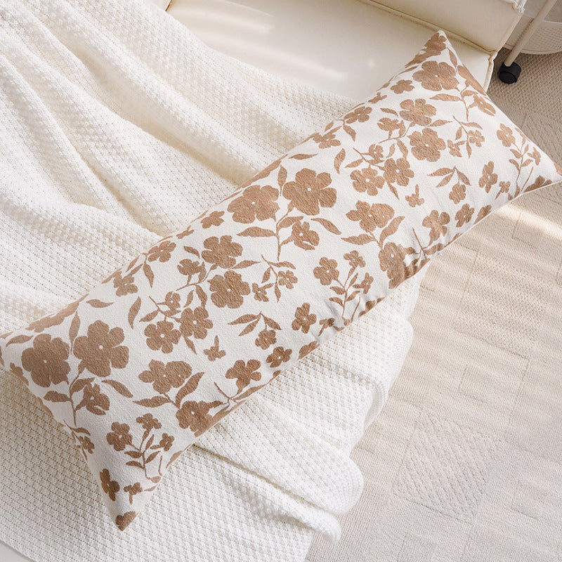 Long Floral Print Lumbar Pillow