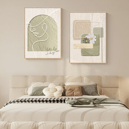 Abstract Contemplative Line Art Framed Wall Decor Homeandso
