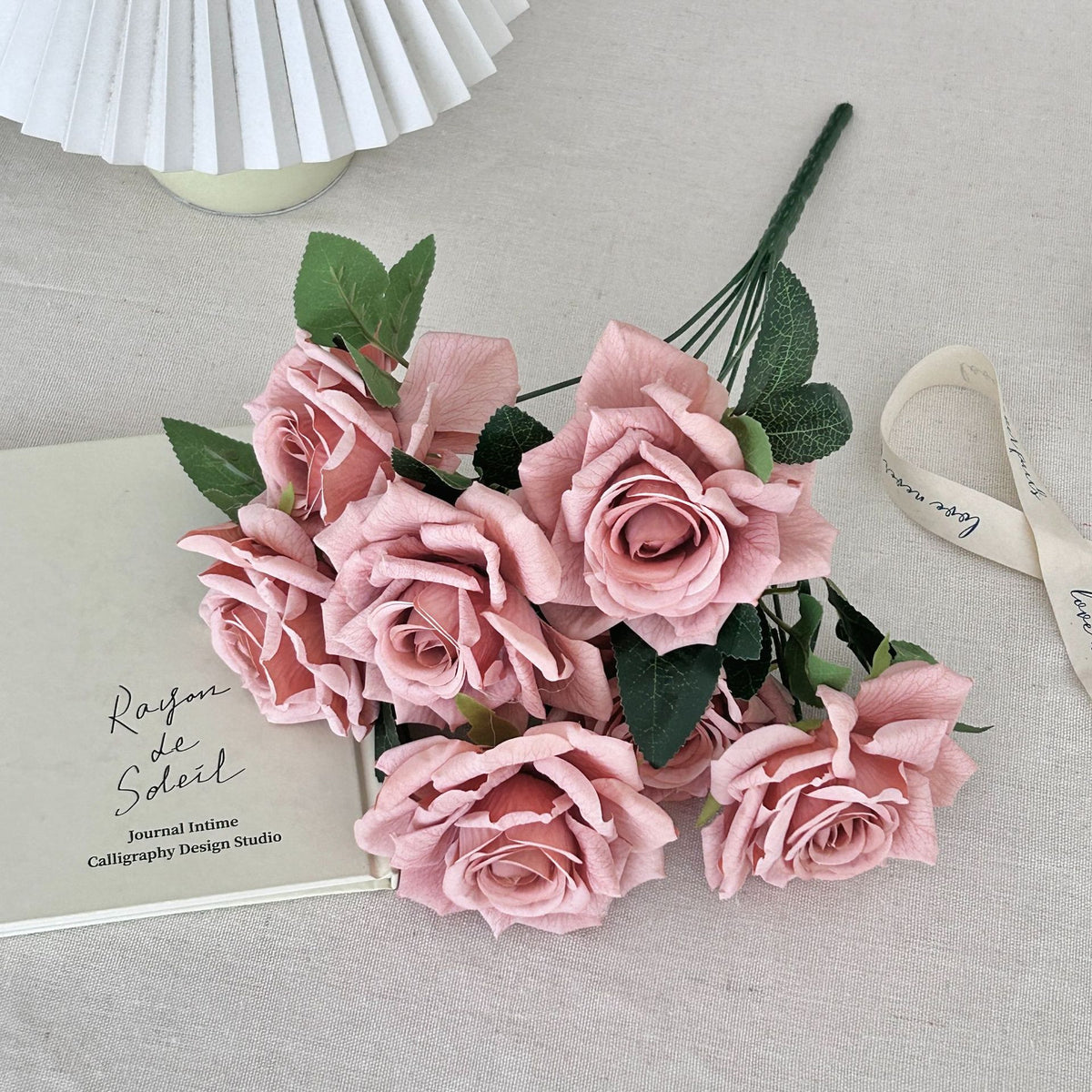 Realistic Faux Floral Rose Bouquet